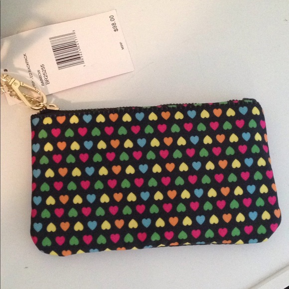 Betsey Johnson rainbow heart book bag w/wristlet